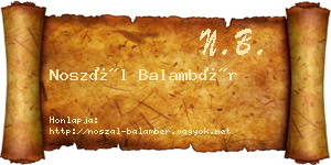 Noszál Balambér névjegykártya